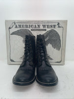 New Men’s Black Lace Up American West Cowboy Boots. 699111.5 11 1/2 E W. 9-84