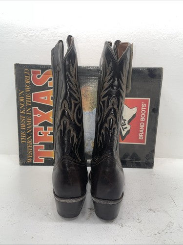 New Men’s Brown Texas Brand Cowboy Boots. 7901 11 D. 9-92