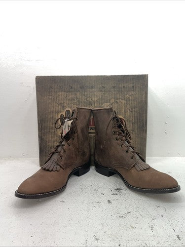 New Men’s Brown Lace Up Laredo Cowboy Boots. 28 1225 13 E E. 10-40