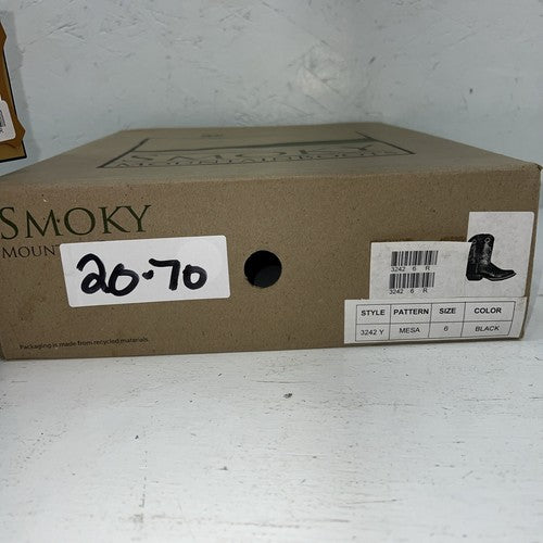 New Women’s Black Smoky Mountain Cowboy Boots. 3242 Y 6 R. 20-70