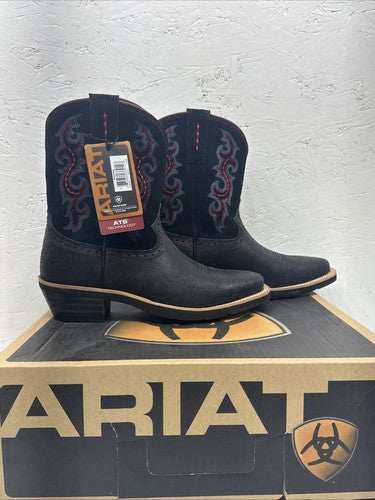 NEW Womens Black with color stitching Ariat Westernbaby Boot Boots Sz 6.5B. 19-3