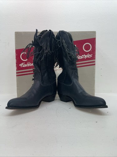 New Women’s Navy With Fringe Capezio Cowboy Boots. L 692 9 M. 15-92