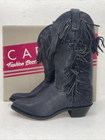New Women’s Navy With Fringe Capezio Cowboy Boots. L 692 8.5 8 1/2 M. 16-85