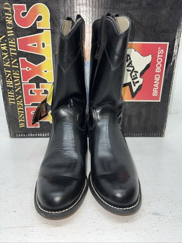 New Women’s Texas Brand Black Cowboy Boots. 4400 6.5 6 1/2 M. 19-43