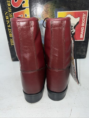 New Women’s Red Lace Up Texas Brand Cowboy Boots. 4493 6.5 6 1/2 M. 19-86