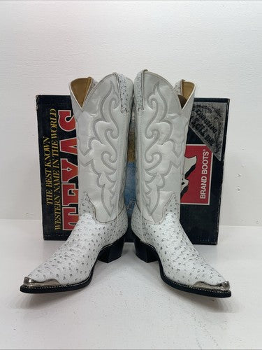 New Womens White Texas Brand Cowboy Boots. 4207 8 M. 16-30