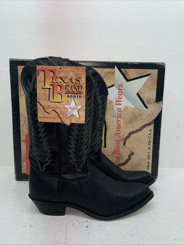 New Women’s Black Texas Brand Cowboy Boots. 4870 8.5 & 1/2 M. 15-39