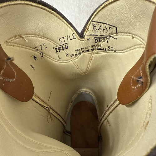 NEW Men’s Brown Western Cowboy Boot, Texas Brand. Size 5D. #1-4