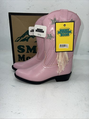 New Children’s Pink Smoky Mountain Cowboy Boots. 1058JC 11.5 11 1/2 D. 24-85