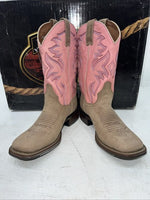 New Women’s Tan/pink Dan Post Cowboy Boots. DP 3816 7 M. 18-120