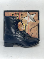 New Women’s Navy Lace Up Texas Brand Cowboy Boots. 4445 8 M. 16-57