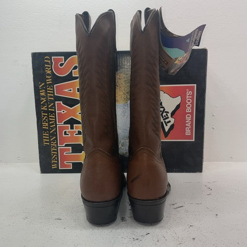New Men’s Brown Texas Brand Cowboy Boots. 8921 12 D. 10-15