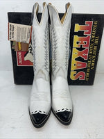 New Women’s White Texas Brand Cowboy Boots. 4627 6.5 6 1/2 M. 19-104