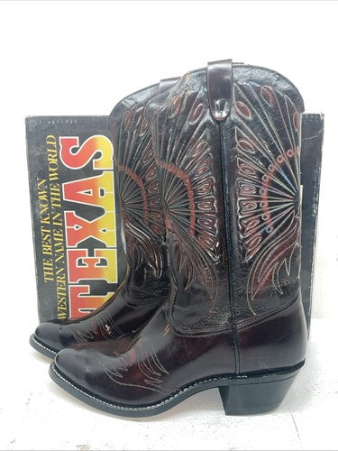 New Men’s Brown Texas Brand Cowboy Boots. 7673 12 D. 8-11
