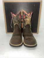 New Children’s Brown Pink Camo Ariat Cowboy Boots. 8724 1 M. 24-14