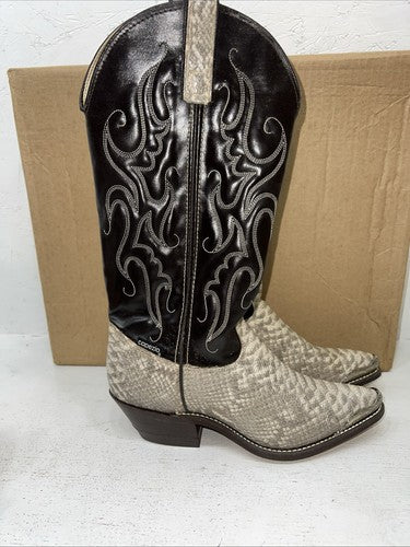 New Women’s Brown Snakeskin Capezio Cowboy Boots. L421 6 M. 19-16
