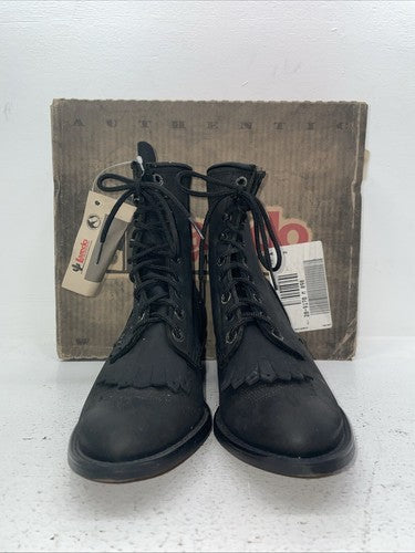 New Women’s Black Lace Up Laredo Cowboy Boots. 29-9178 9 M. 15-80