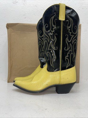 New Women’s Yellow Texas Brand Cowboy Boots. L 1991018 M. 16-77