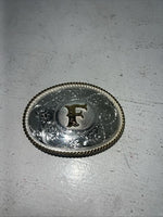 New Women’s Montana Silversmiths Medium Oval “F” Belt Buckle. 700F A-109