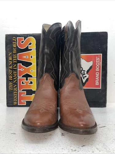 New Men’s Brown Texas Brand Cowboy Boots. 5101 12 E E. 10-63