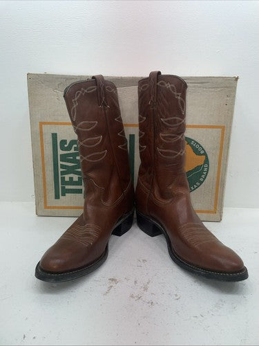 New Men’s Brown Texas Brand Cowboy Boots. M 111 11 D. 9-93