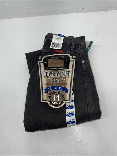 New Women’s Cowboy Cut Gray Wrangler Slim Fit Jeans. 1x36 G-2