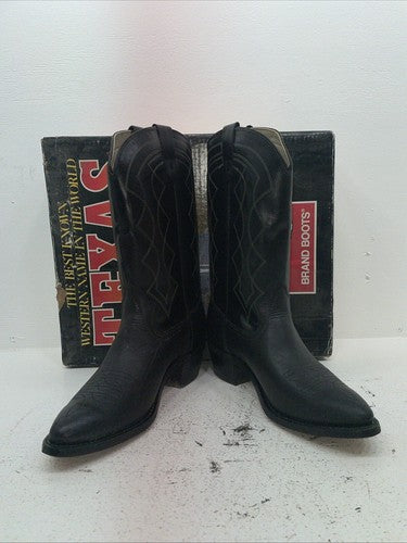 New Men’s Black Texas Brand Cowboy Boots. 5100 11 D. 9-16