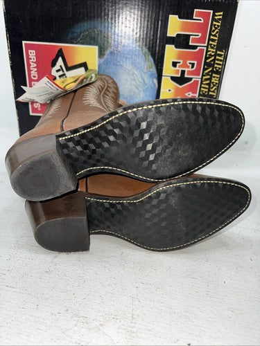 New Women’s Brown Texas Brand Cowboy Boots. 4501 7 M. 18-23