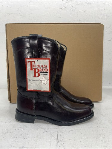 New Women’s Cherry Black Texas Brand Cowboy Boots.  6823 7 M. 18-71