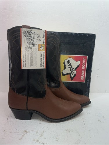 New Men’s Brown Texas Brand Cowboy Boots. 5101 11 D. 8-16