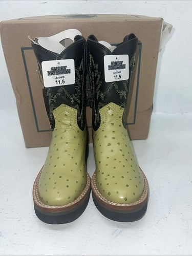 New Children’s Lime Smoky Mountain Cowboy Boots. 3027C 11.5 11 1/2 D. 24-83