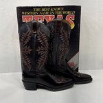 NEW Men Dark Brown Texas Brand Cowboy Boot. Size 8D. 2-10.