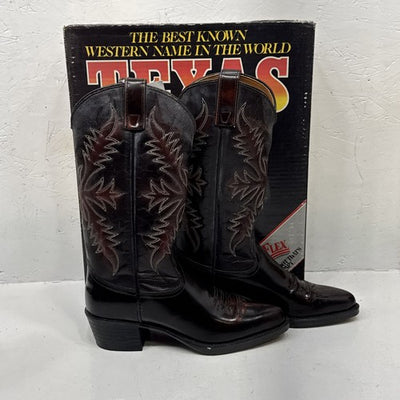 NEW Men Dark Brown Texas Brand Cowboy Boot. Size 8D. 2-10.