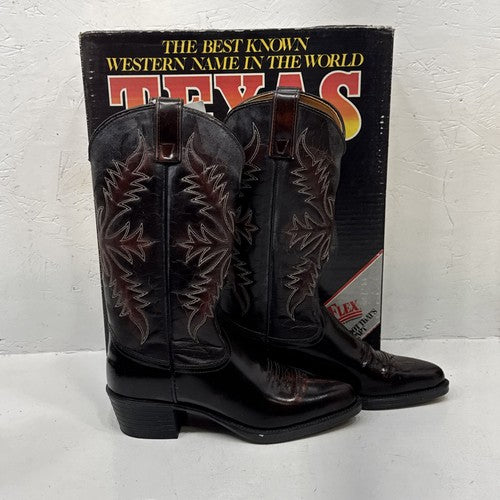 NEW Men Dark Brown Texas Brand Cowboy Boot. Size 8D. 2-10.