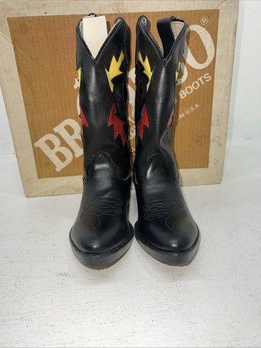 New Children’s Black Bronco Cowboy Boots. C1860 12 D. 24-123