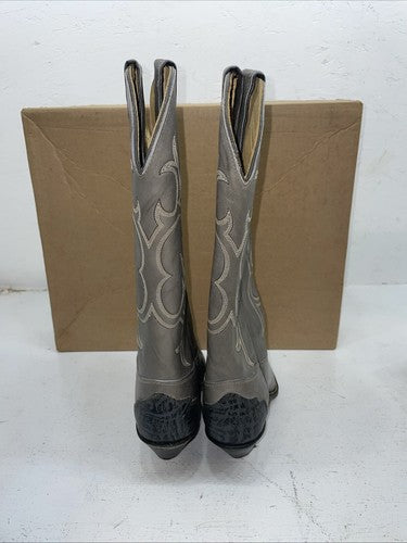 New Women’s Grey Texas Brand Cowboy Boots. 4902 7 M. 18-56