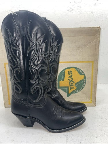 New Women’s Black Texas Brand Cowboy Boots. 4700 7 M. 18-32