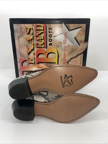 New Women’s Black Snakeskin Texas Brand Cowboy Boots. 4841 8 M. 17-98
