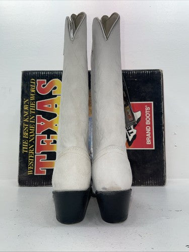 New Women’s White Texas Brand Cowboy Boots. L 198917 9 M. 15-96