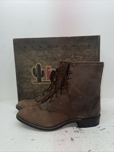 New Men’s Brown Lace Up Laredo Cowboy Boots. 28 1225 13 E E. 10-40