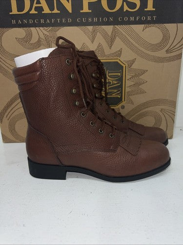 New Women’s Brown Lace Up Acme Cowboy Boots. 6 M. 20-122