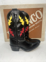 New Children’s Black Bronco Cowboy Boots.  8.5 8 1/2 D 24-10