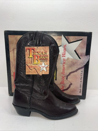 New Women’s Cherry Black Texas Brand Cowboy Boots. 4003 8 M. 16-27