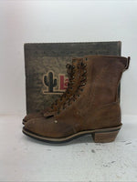 New Men’s Brown Lace Up Cowboy Boots. 28 6045 13 E E. 10-50