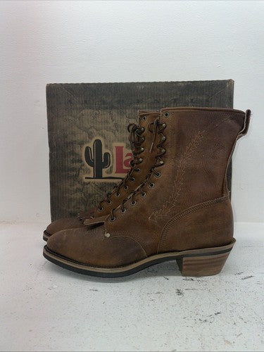 New Men’s Brown Lace Up Cowboy Boots. 28 6045 13 E E. 10-50