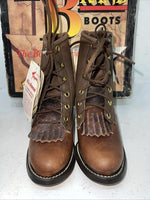New Children’s Brown Texas Brand Lace Up Cowboy Boots. 3259 9 D. 24-42