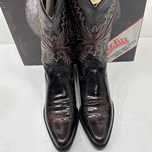 NEW Men Dark Brown Texas Brand Cowboy Boot. Size 8D. 2-10.