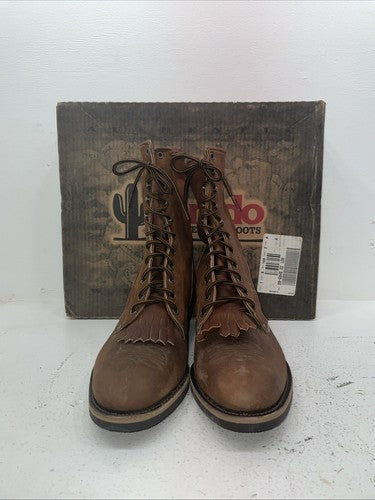 New Men’s Brown Lace Up Cowboy Boots. 28 6045 13 E E. 10-50