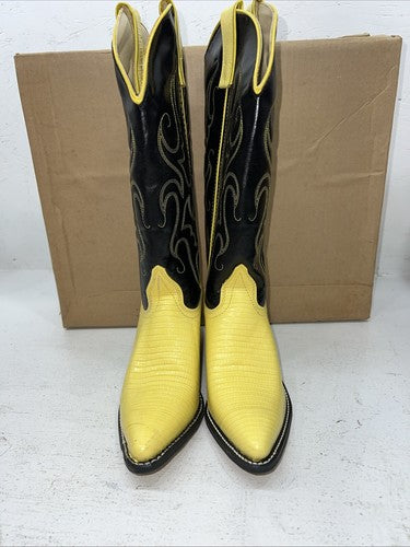 New Women’s Yellow Texas Brand Cowboy Boots. L 199101 7 M. 18-53