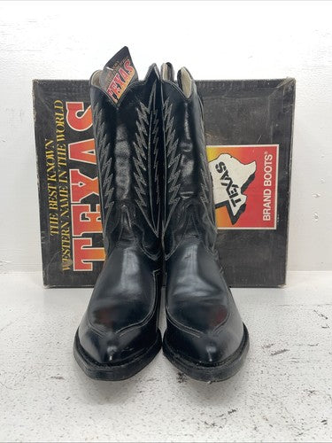 New Men’s Black Texas Brand Cowboy Boots. 5030 11 D. 9-28